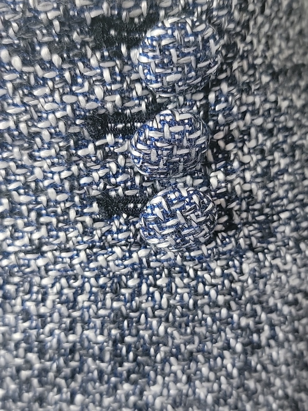 ANN TAYLOR Blue White Tweed Faux Button Nautical Career Straight Pencil Skirt 10 - Picture 5 of 7